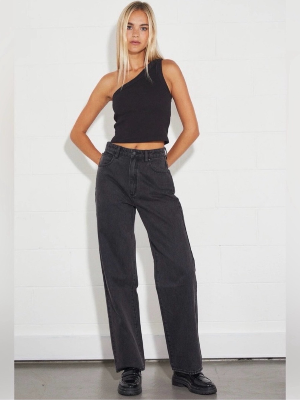 Abrand Black Flare Wide-Leg Jeans